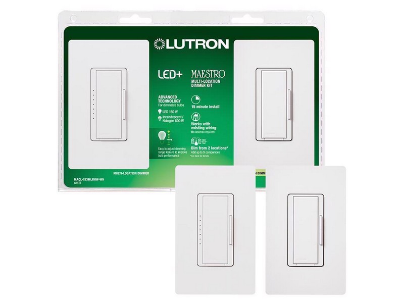 Lutron Maestro White 150 W 3-Way Dimmer Switch 1 pk