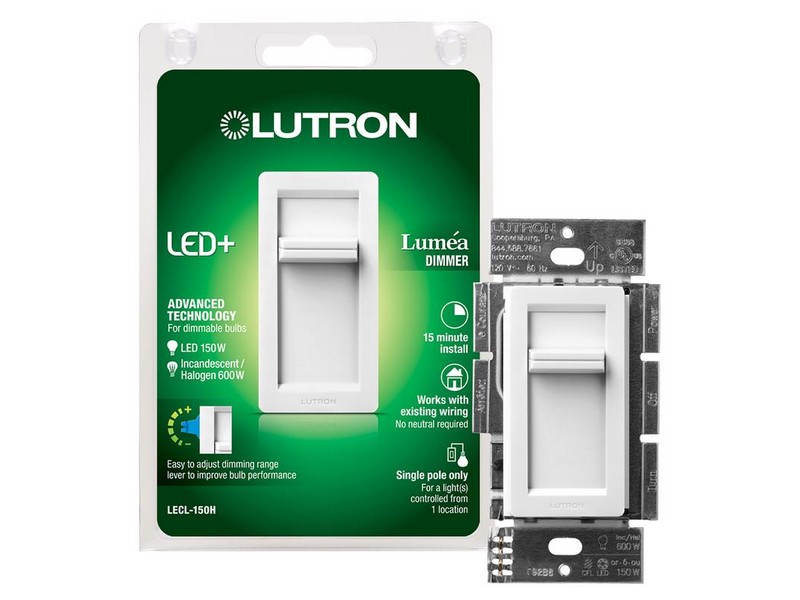 Lutron Lumea White 150 W Slide Dimmer Switch 1 pk