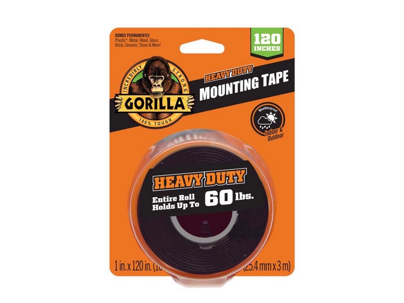 Gorilla Heavy Duty Double Sided 1 in. W X 120 in. L Mounting Tape Black