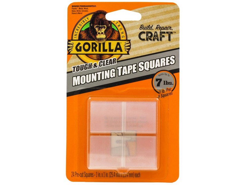 Gorilla Double Sided 1 in. W X 1 in. L Mounting Squares Clear