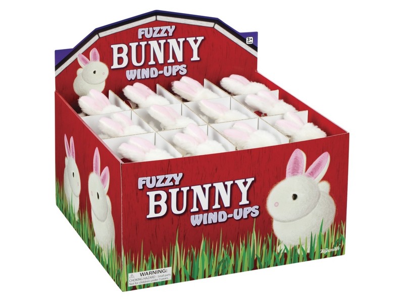 Toysmith Bunny Wind Up Rabbit White/Pink 24 pc