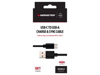 Monster Just Hook It Up USB-C to USB-A Charge and Sync Cable 10 ft. Black