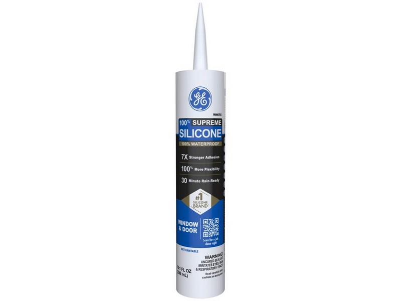 GE Supreme White Silicone Window and Door Sealant 10.1 oz