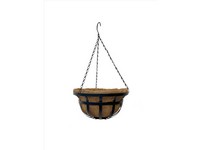 Living Accents 14 in. W Coco Fiber Hanging Basket Black