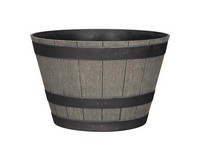 L&G 12 in. H X 19 in. W X 19 in. D X 19 in. D Polyresin Whiskey Barrel