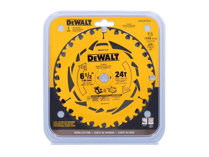 DeWalt 6-1/2 in. D X 5/8 in. Tungsten Carbide Tipped Circular Saw Blade 24