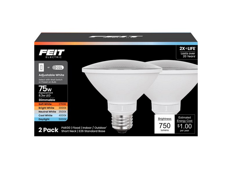Feit PAR30SN E26 (Medium) Smart-Enabled LED Bulb Adjustable White 75 Watt