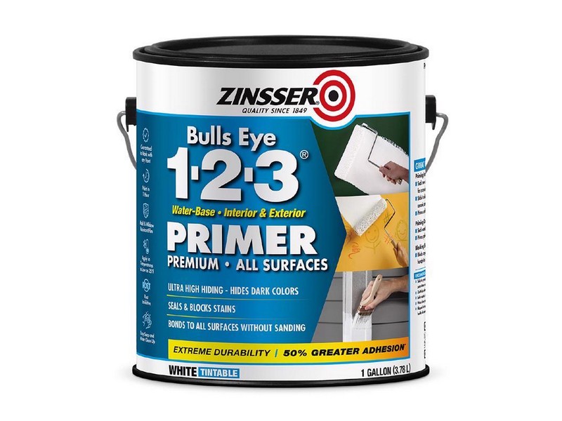 Zinsser Bulls Eye 123 White Water-Based Styrenated Acrylic Primer and Sealer 1 gal
