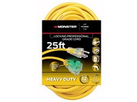 Monster Just Power It Up Outdoor 25 ft. L Yellow Extension Cord 12/3 SJTW