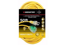Monster Just Power It Up Outdoor 50 ft. L Yellow Extension Cord 12/3 SJTW