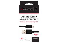 Monster Just Hook It Up Lightning to USB-A Charge and Sync Cable 3 ft. Black