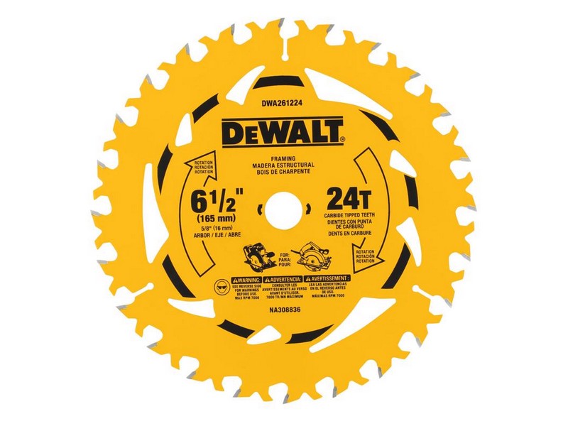 DeWalt 6-1/2 in. D X 5/8 in. Tungsten Carbide Tipped Circular Saw Blade 24