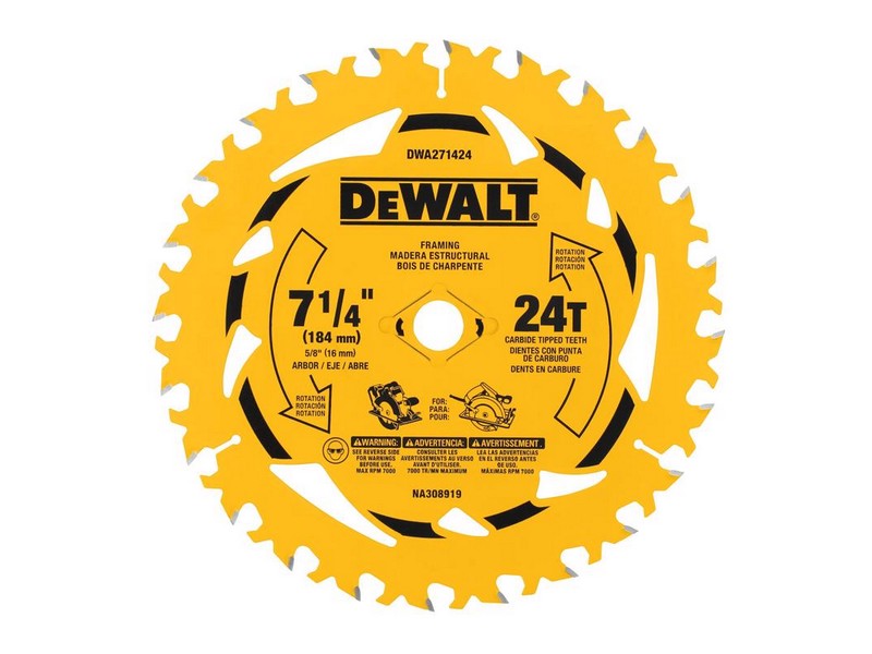 DeWalt 7-1/4 in. D X 5/8 in. Tungsten Carbide Tipped Circular Saw Blade Set