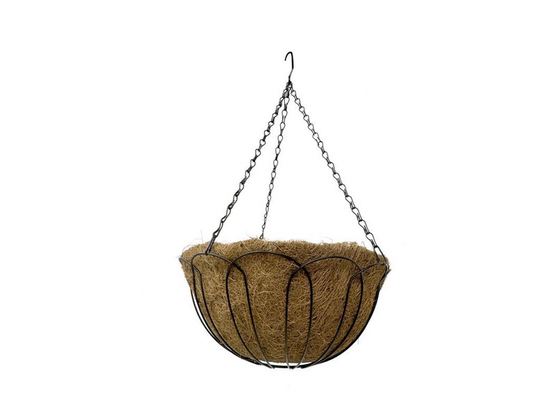 Living Accents 12 in. W Steel Hanging Basket Black