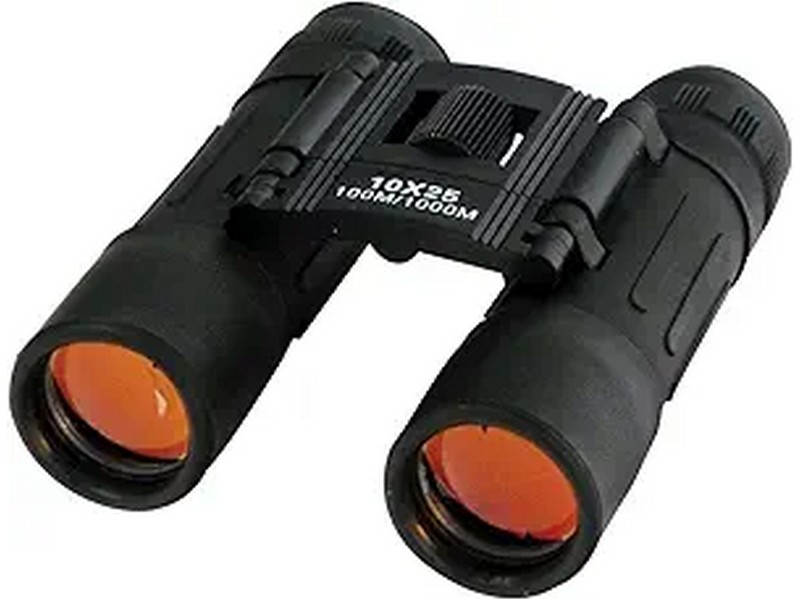 10x25mm Black Binoculars with Ruby Coated Lenses