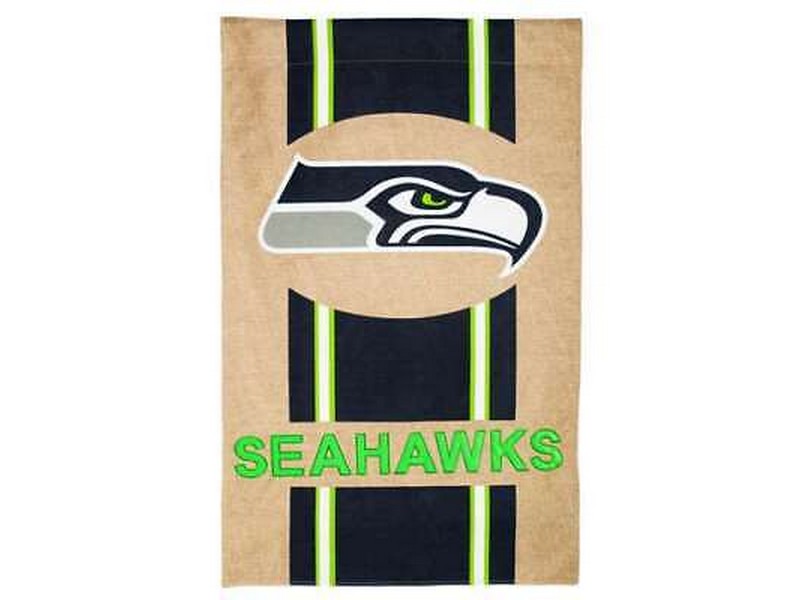 Seattle Seahawks Burlap House Flag
