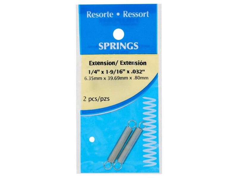 HILLMAN 1.5 in. L X 1/4 in. D Extension Spring 2 pk