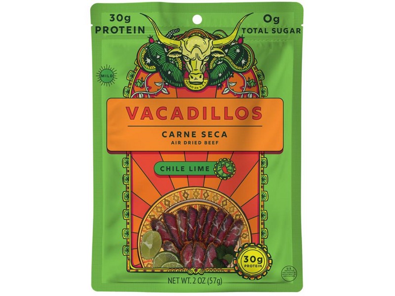 Vacadillos Carne Seca Chile Lime Beef Strips 2 oz Bagged