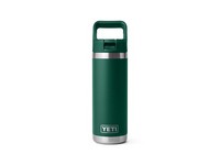 YETI Rambler 18 oz Black Forest Green BPA Free Bottle with Straw Cap