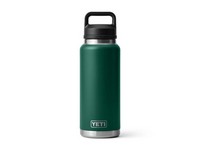 YETI Rambler 36 oz Black Forest Green BPA Free Bottle with Chug Cap