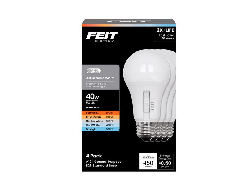 Ft Led A19 5cct 40w 4pk    Multi