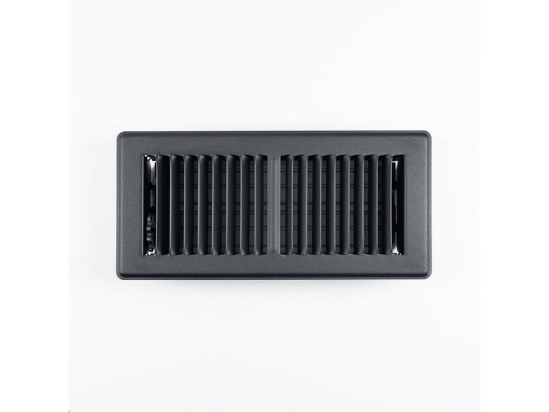 Flr Rgstr Stl Blk 10x4"