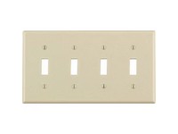 Leviton Almond 4 gang Thermoset Plastic Toggle Wall Plate 1 pk