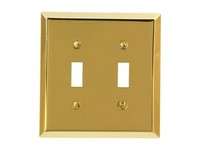 Amerelle Century Polished Brass Brass 2 gang Stamped Steel Toggle Wall Plate 1 pk