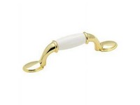 Amerock Allison Allison Cabinet Pull 3 in. White/Polished Brass 1 pk