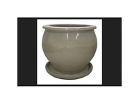 Trendspot Contour 8 in. D Ceramic Planter White