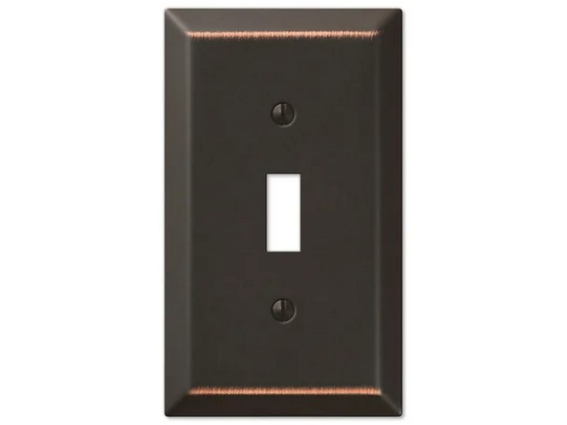 Amerelle Century Aged Bronze Bronze 1 gang Stamped Steel Toggle Wall Plate 1 pk