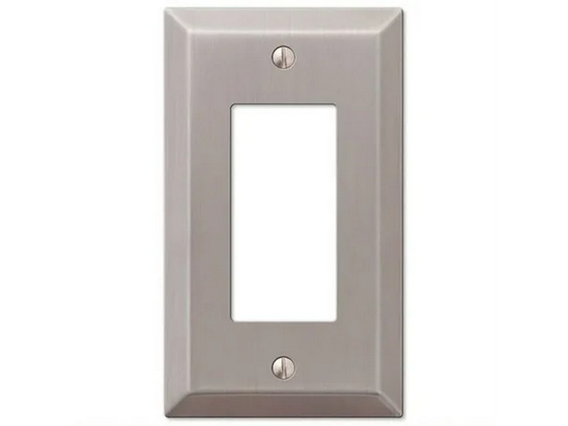 Amerelle Century Brushed Nickel Gray 1 gang Stamped Steel Rocker Wall Plate 1 pk