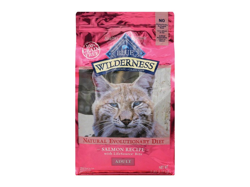 Blue Buffalo Wilderness Adult Salmon Dry Cat Food Grain Free 5 lb