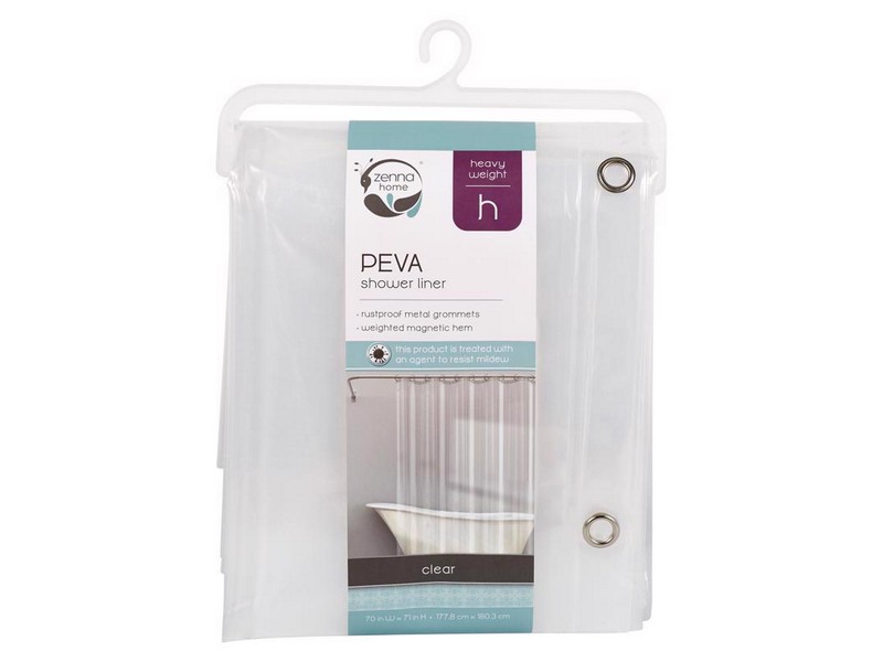 Zenna Home 72 in. H X 70 in. W Clear Solid Shower Curtain Liner PEVA