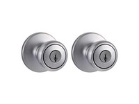 Kwikset Tylo Satin Chrome Entry Knobs ANSI/BHMA Grade 3 1-3/4 in.