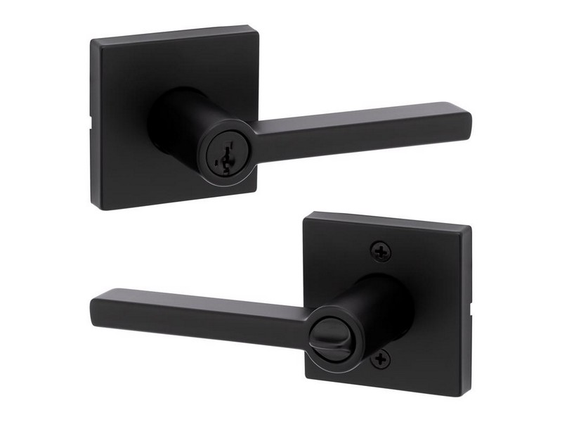Kwikset Halifax Matte Black Keyed Entry Lever ANSI/BHMA Grade 3 2-3/4 in.