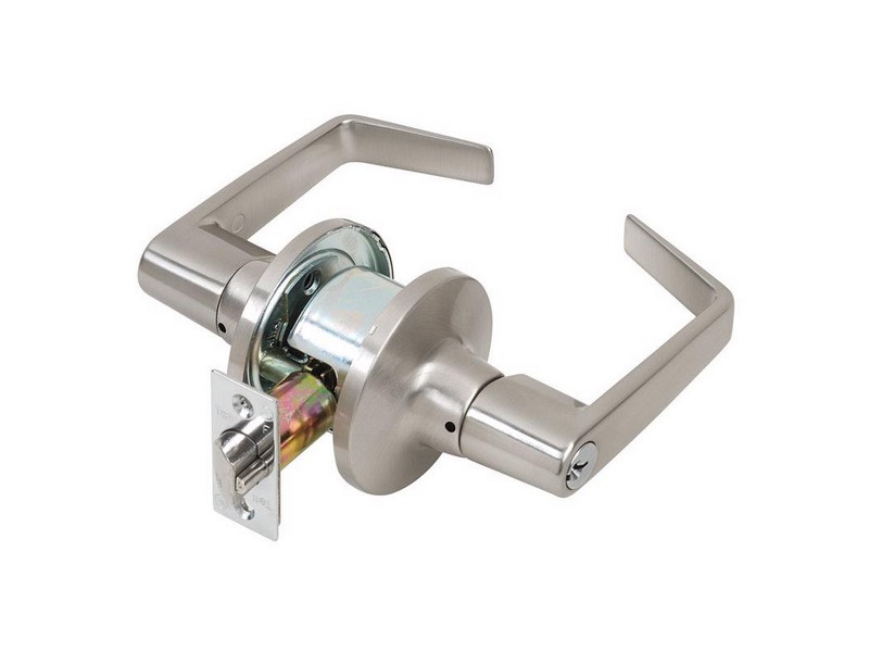 Tell Cortland Satin Chrome Entry Lockset ANSI Grade 2 2 in.