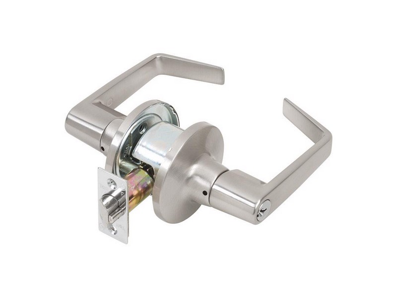 Tell Cortland Satin Chrome Storeroom Lockset ANSI Grade 2 1-3/4 in.