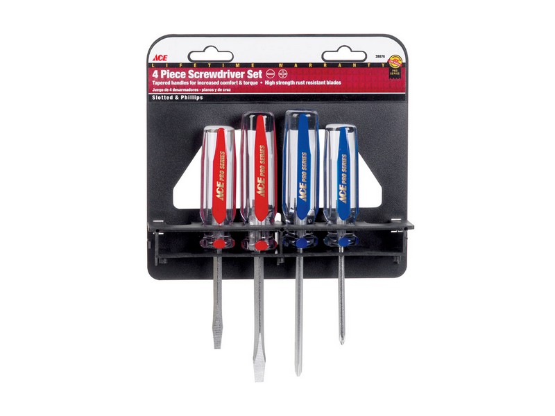 Ace Pro 4 pc Phillips/Slotted Pro Series Screwdriver Set