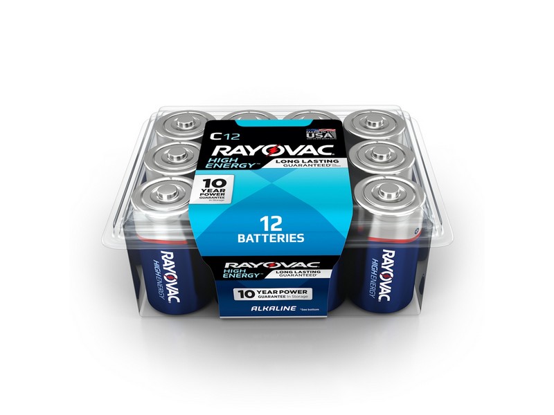 Rayovac High Energy C Alkaline Batteries 12 pk Clamshell
