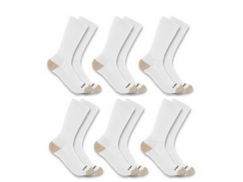 Men's Carhartt 6 Pack Crew Socks White