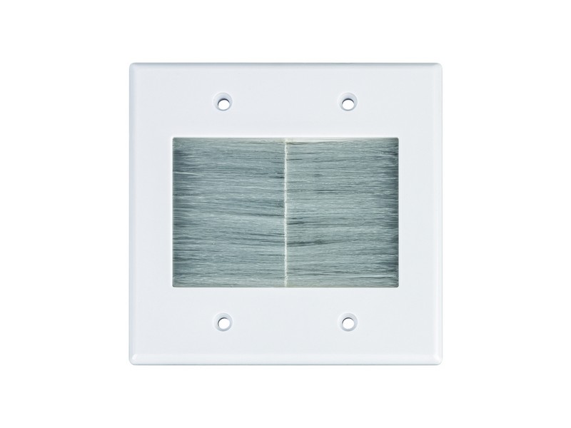 Monster Just Hook It Up White 2 gang Plastic Home Theater Brush Wall Plate 1 pk