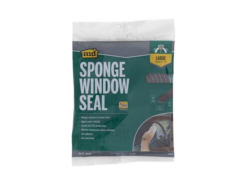 M-D Black Foam Weather Stripping Tape For Doors and Windows 10 ft. L X 3/8 in. T