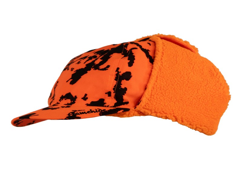 Cap Orange W/flap Adult
