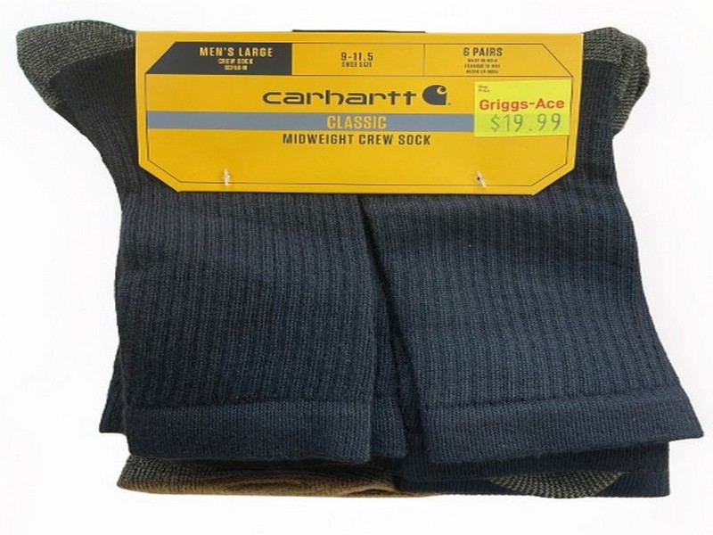 Men's Carhartt 6 Pack Crew Socks Black