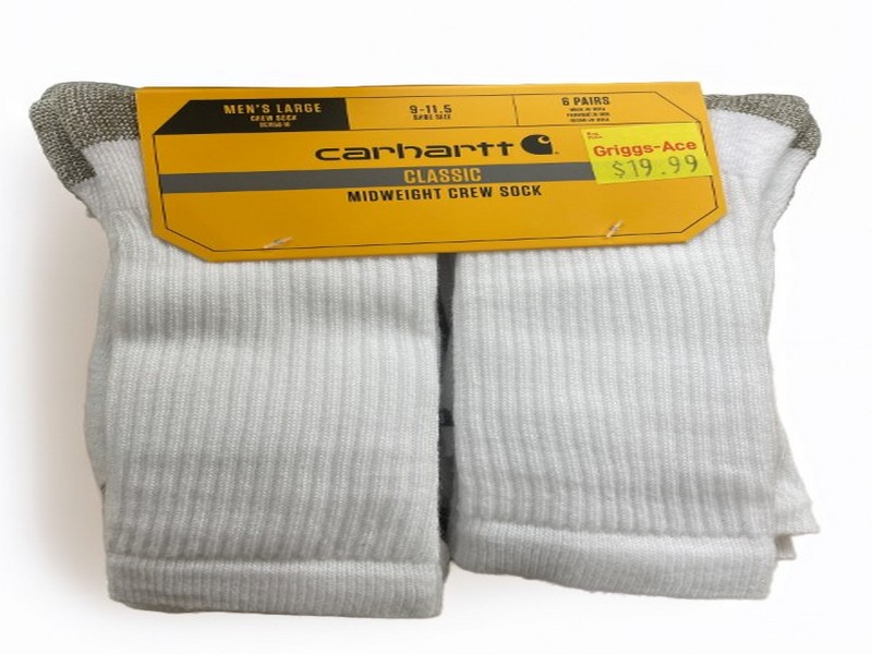 Men's Carhartt 6 Pack Crew Socks White