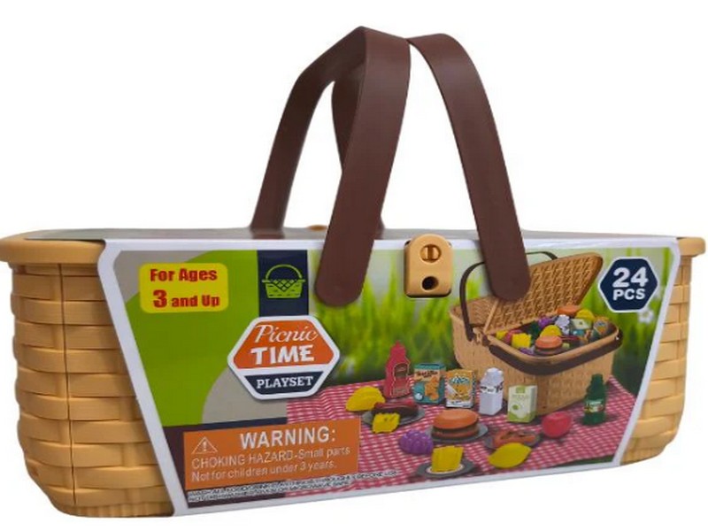 Kids Picnic Basket Play Set 11"