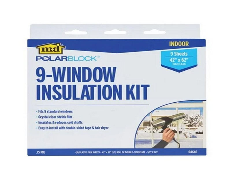 M-D Polar Block Clear 9-Window Indoor Insulation Kit 42 in. W X 62 in. L