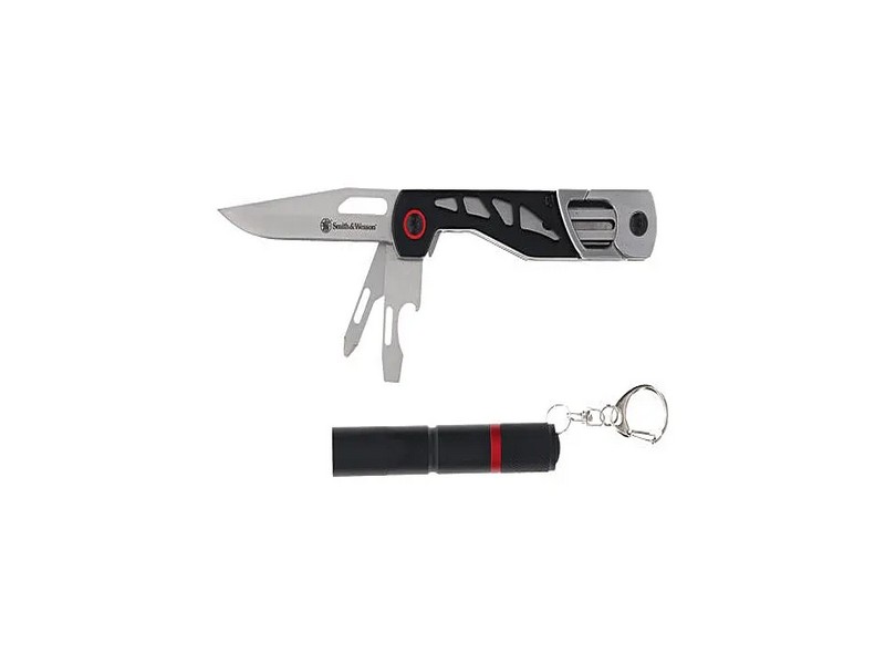 Smith & Wesson Multitool 6 in 1 Knife with Keychain Flashlight