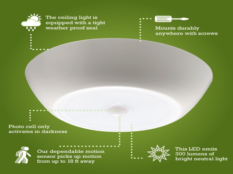 Mr. Beams White Battery Powered LED Motion Sensor Light 300 lm